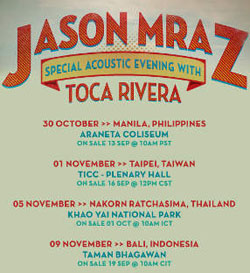 Bali News: Tickets Selling Fast for Jason Mraz Concert